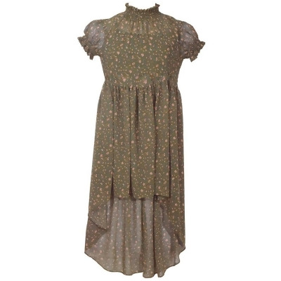 Dark Green High Low Dress