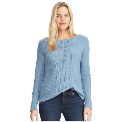 Women\u0027s Chaps Textured Cable,Knit Sweater, Size XXL, Blue