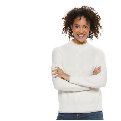 Women\u0027s Popsugar Cable,Knit Sweater, Size Small, White