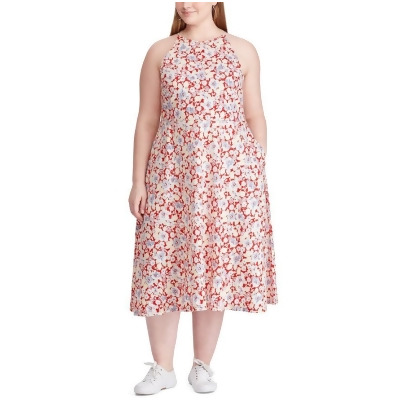 chaps floral midi dress