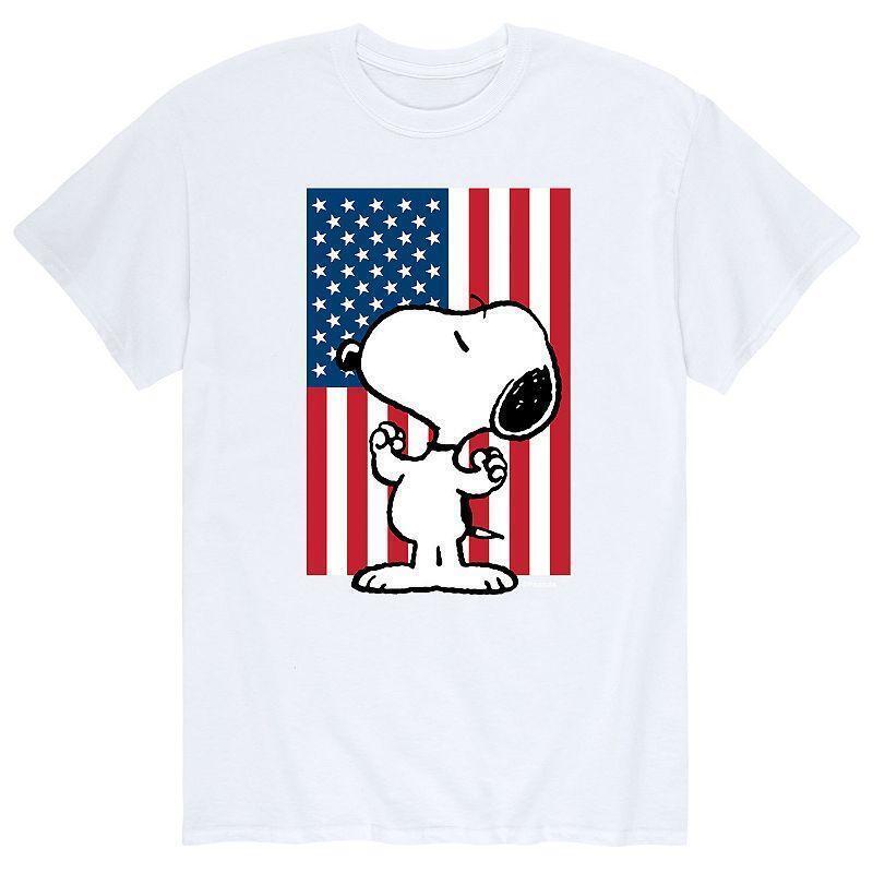 Men s Peanuts  Snoopy  USA Flag Muscles  Tee Size Large 