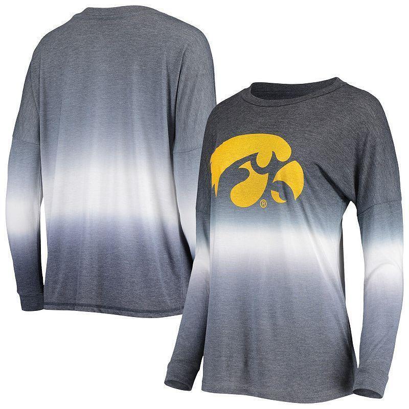 Women's Colosseum Black/Gray Iowa Hawkeyes Winkle Dip Dye