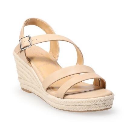 lc lauren conrad lapis women's wedge sandals