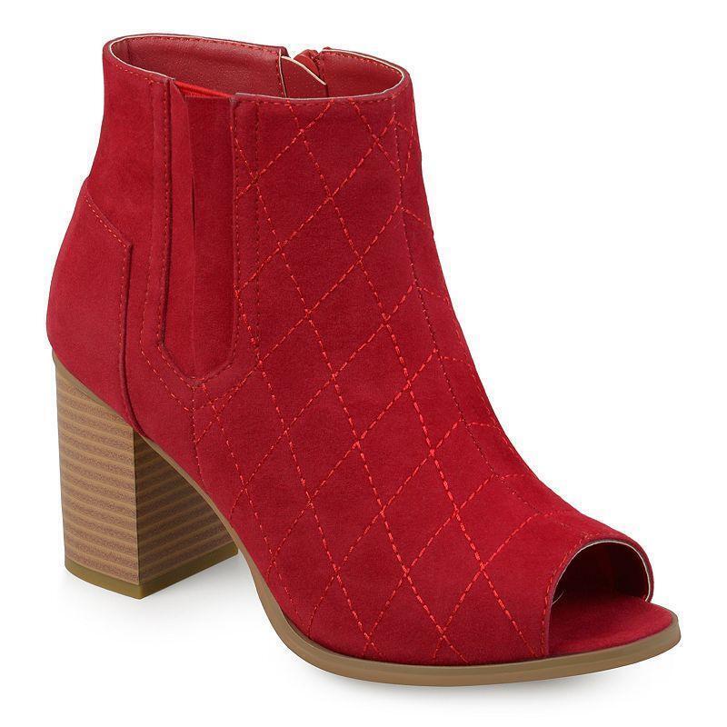 kohls red ankle boots