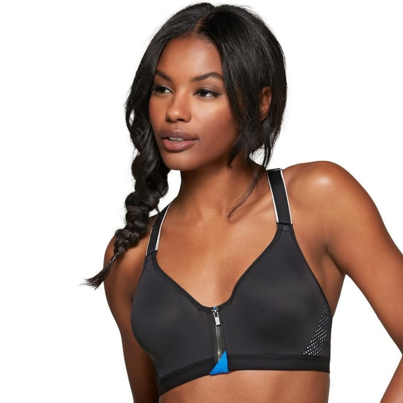 maidenform sports bra zip front