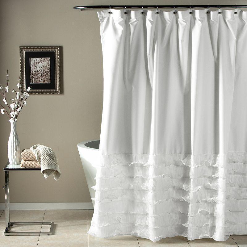 Lush Decor Avery Fabric Shower Curtain, White from Kohl's
