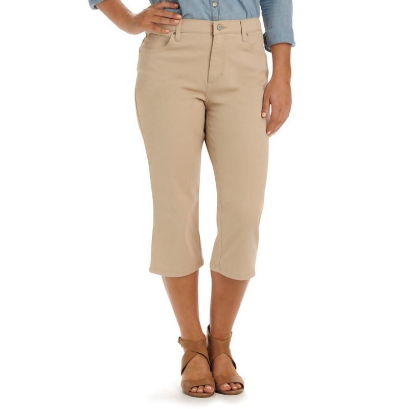 women's lee relaxed fit denim capris