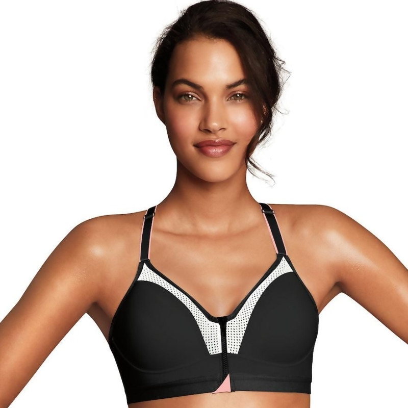 maidenform sports bra zip front