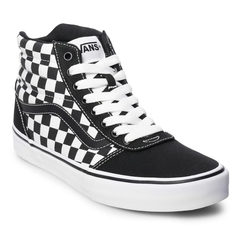 vans hi men's checkered skate shoes