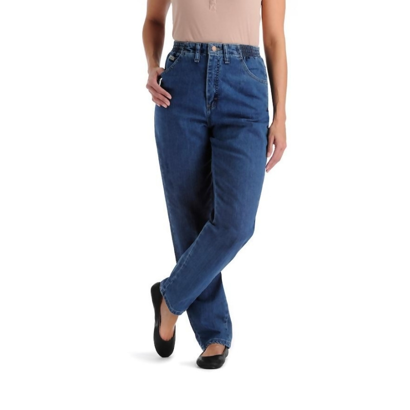 jeans with side elastic waist