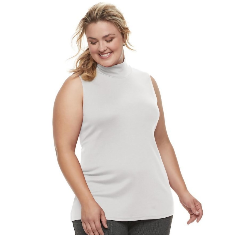 plus size sleeveless mock neck tops