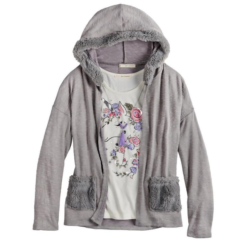 kohls hooded cardigan