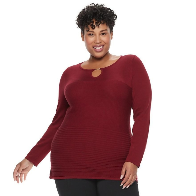 plus size keyhole sweater