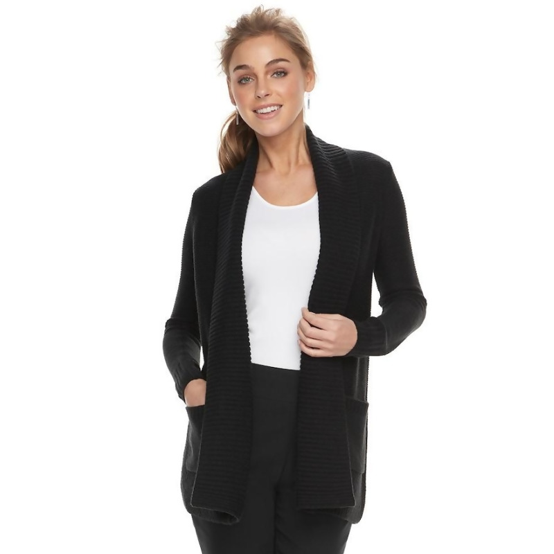kohls womens black cardigan
