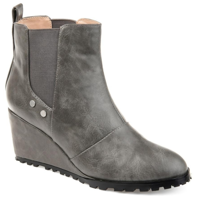 gray wedge ankle boots