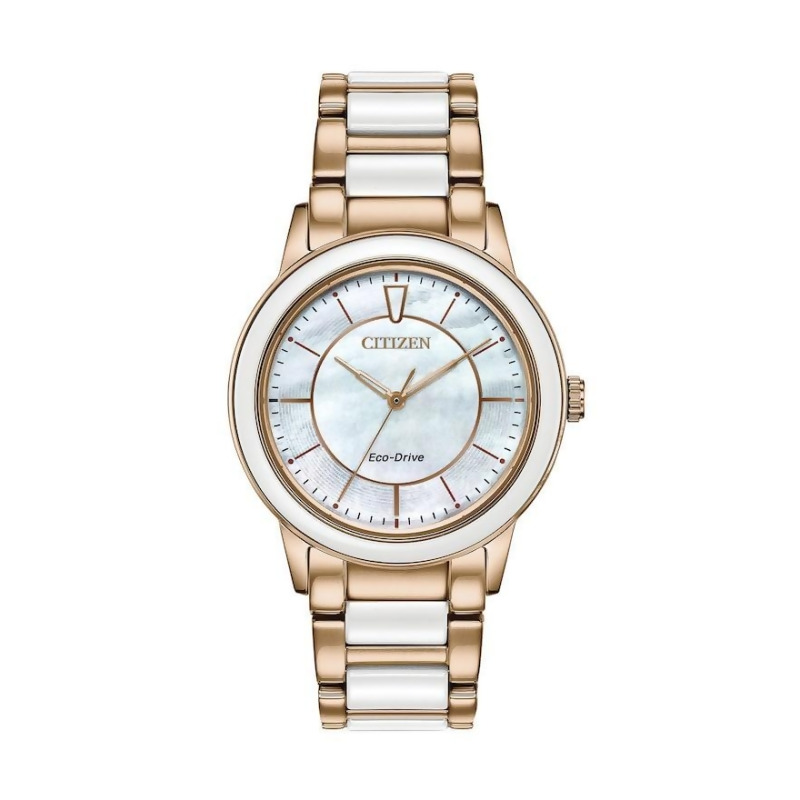 citizen eco drive women's white ceramic