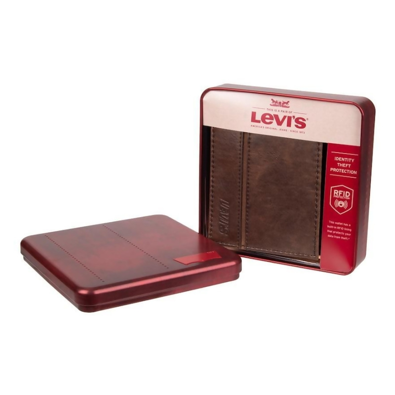 levis wallet brown