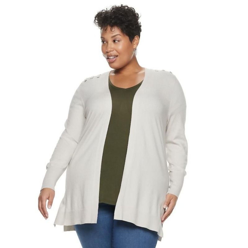 plus size silver cardigan