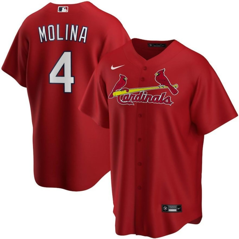 Men&#39;s Nike Yadier Molina Red St. Louis Cardinals Alternate 2020 Replica Player Jersey, Size ...
