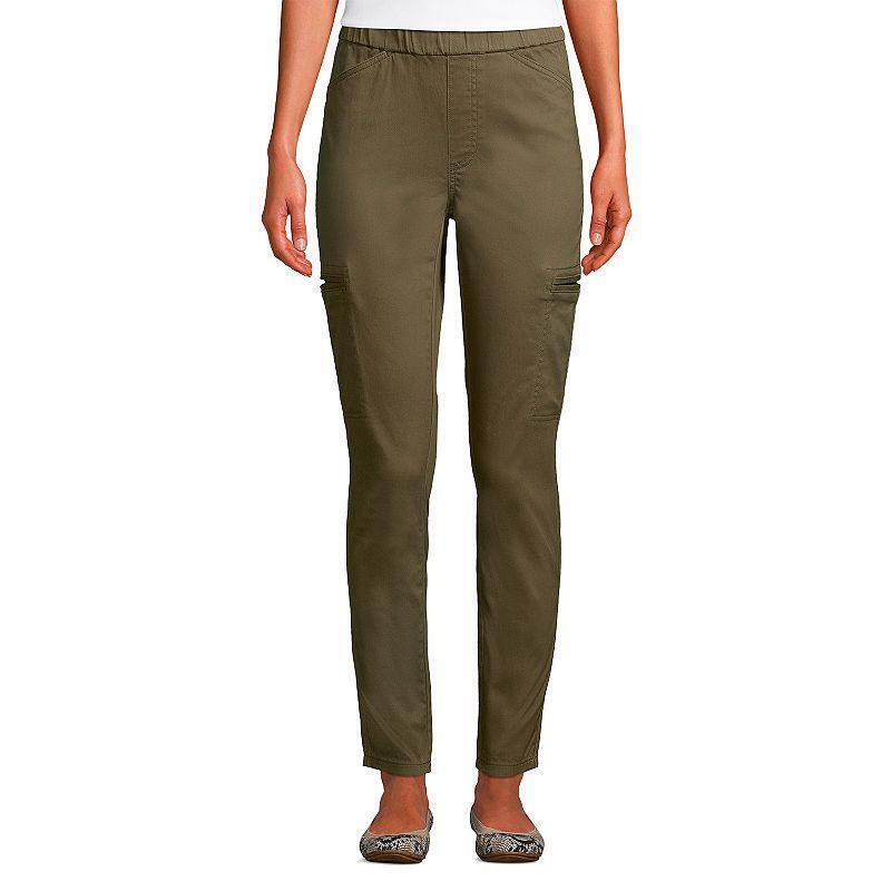 Women's Lands' End Sateen Straight-Leg Cargo Ankle Pants, Size: 4, Green from Kohl's at SHOP.COM