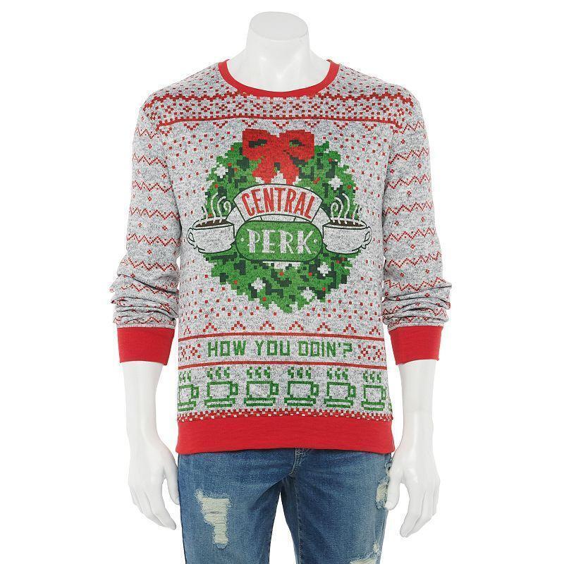 Men's Friends Christmas Central Perk Sweater, Size Small
