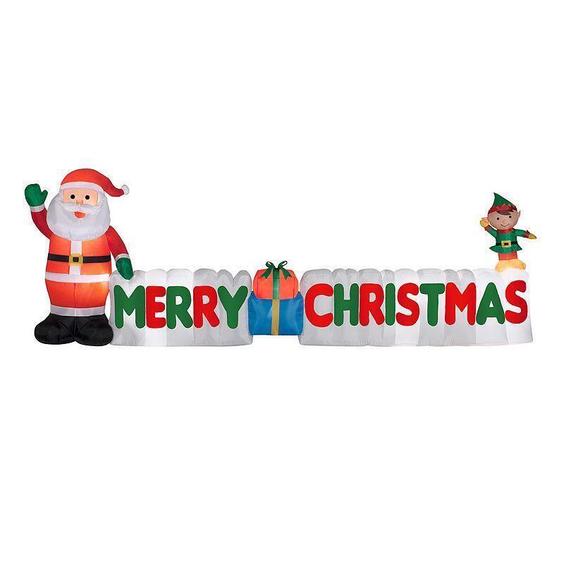 National Tree Company 12-ft. Pre-Lit Inflatable Merry Christmas Sign