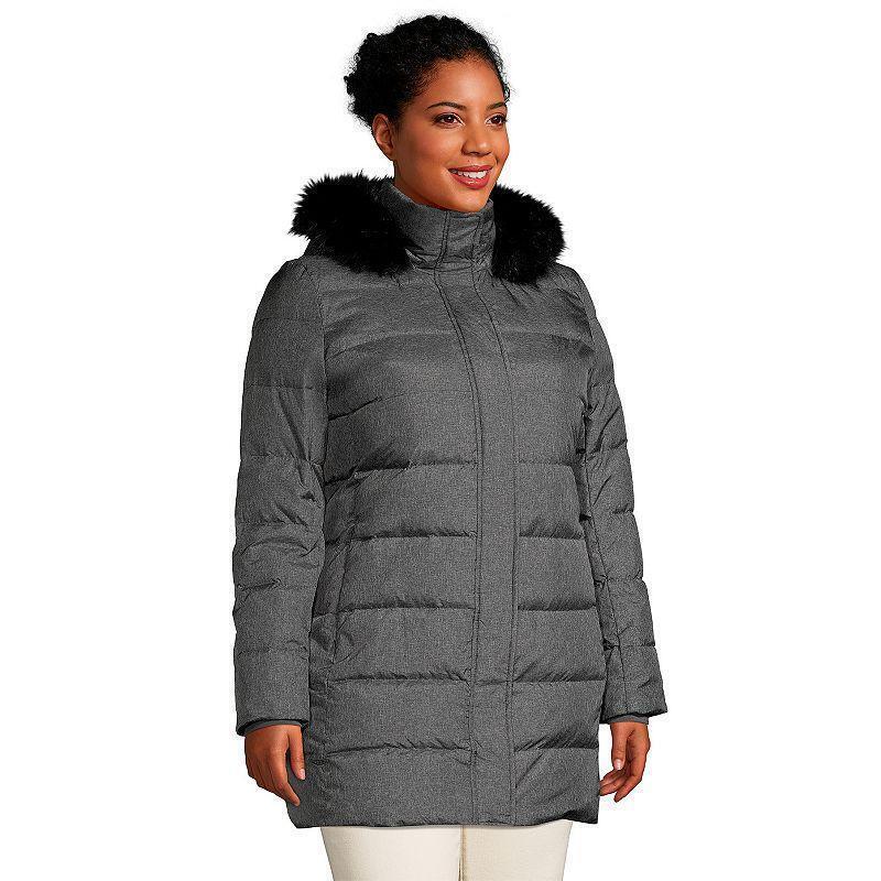 lands end faux fur hooded down winter coat