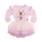 Rock Your Baby Some Bunny Ls Tiered Waisted Dress(0-3M - 18-24M) Rock Your Baby Some Bunny Ls Tiered Waisted Dress(0-3M - 18-24M)