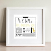 Personalised New Baby Boy Wall Art Personalised New Baby Boy Wall Art