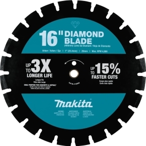 Makita 16 in. Diamond Blade, Segmented, Dual Purpose