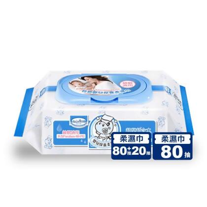 【Baan 貝恩】嬰兒保養柔濕巾80抽/20抽 無香料 無酒精(12 包) 