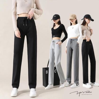 韓版舒棉透氣直筒彈力休閒褲 M-XXL 