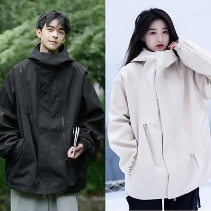 情侶款秋冬嚴選戶外運動登山防潑防水防風外套(M-5XL) 