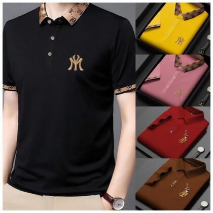 翻領保羅男polo衫短袖上衣 L-5XL(2 件) 