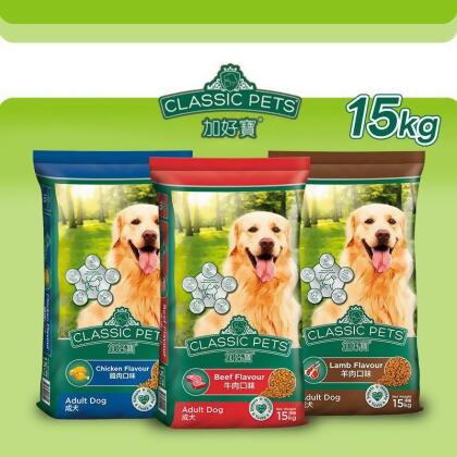 【Classic Pets 加好寶】牛肉/雞肉乾狗糧 15kg 狗飼料(2 包) 