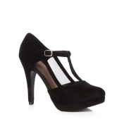 Call It Spring - Black 'Lentigione' High Stiletto Heel T-Bar Shoes Call It Spring - Black 'Lentigione' High Stiletto Heel T-Bar Shoes