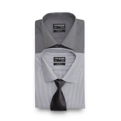 The Collection - Pack Of Two Grey Tailored Fit Shirts The Collection - Pack Of Two Grey Tailored Fit Shirts