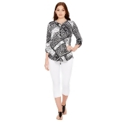 Roman Originals - Black Patchwork Printed Shirt Roman Originals - Black Patchwork Printed Shirt