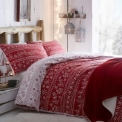 Home Collection - Red 'Scandi Fairisle' Bedding Set Home Collection - Red 'Scandi Fairisle' Bedding Set