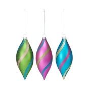 Debenhams - 3 Pack Multicoloured Hand Blown Circus Baubles Debenhams - 3 Pack Multicoloured Hand Blown Circus Baubles