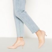 Faith - Natural Patent Pointed Toe Kitten Heel Court Shoes Faith - Natural Patent Pointed Toe Kitten Heel Court Shoes