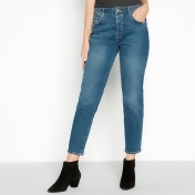 Nine by Savannah Miller - Blue Mid Wash Cotton Blend 'Authentic Slim' Ankle Grazer Jeans Nine by Savannah Miller - Blue Mid Wash Cotton Blend 'Authentic Slim' Ankle Grazer Jeans