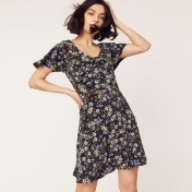 Oasis - Multi Crushed Ditsy Tie Front Dress Oasis - Multi Crushed Ditsy Tie Front Dress