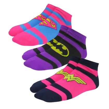 DC Trinity Women's Striped Low-Cut Sock 3 Pack 