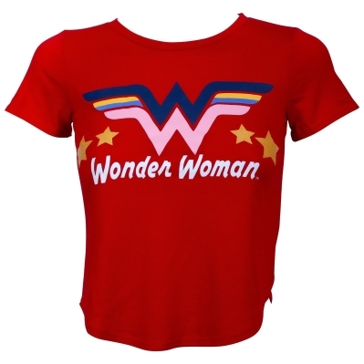 DC Wonder Woman Glitter Star Girl's Red T-Shirt 