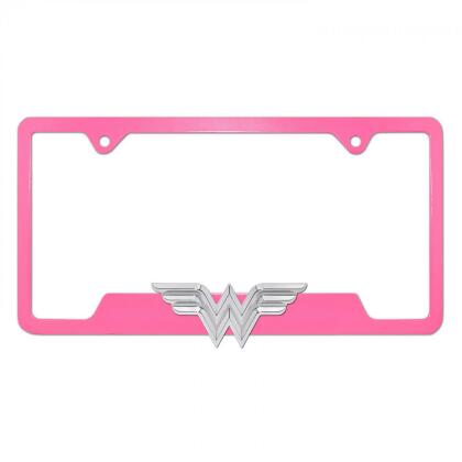 Wonder Woman 3D Pink Open License Plate Frame 