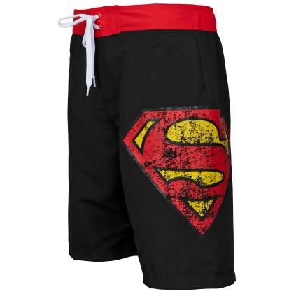 Superman Symbol Black Swim Board Shorts 