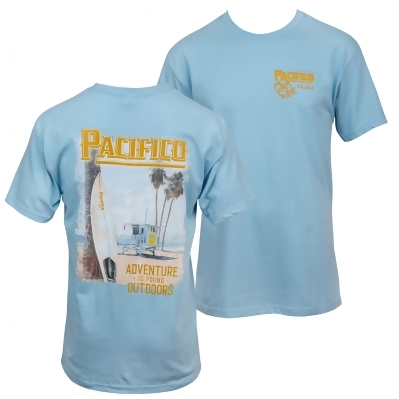 Pacifico Adventure Is Out There Beach Front and Back Print T-Shirt 