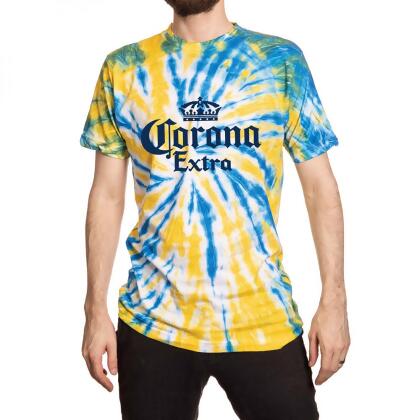 Corona Extra Logo Yellow and Blue Tie Dye T-Shirt