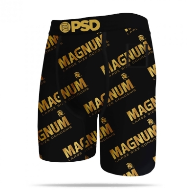 Magnum Condom Brand Text All Over Men's PSD Boxer Briefs 